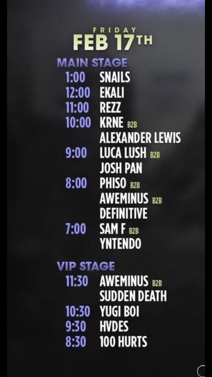 Set times for tomorrow at Wobbleland. I'm on at midnight main stage 🌹🍃