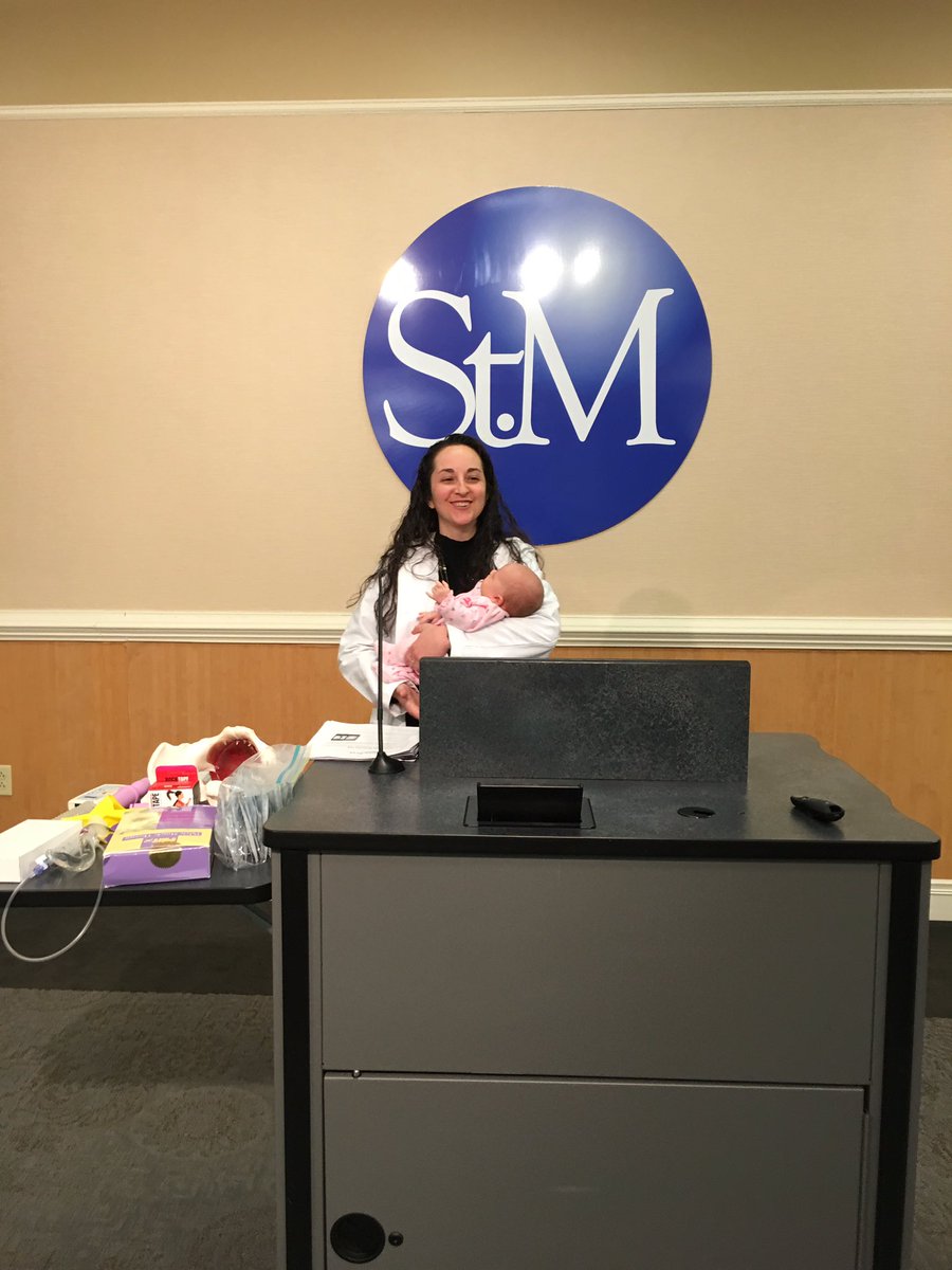 StMTotalWoman's tweet photo. Dr. Hensel had a very cute assistant for her presentation tonight. https://t.co/sF0UatOzQC