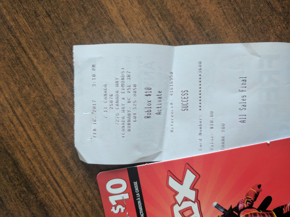 Gokkan Uxxgo On Twitter Quick Question For Canrevagency I Bought A Roblox Gift Card At 7 11 They Charged Me Tax Aren T Gift Cards Tax Exempt Https T Co Gdveowwvfr - 7 eleven roblox card