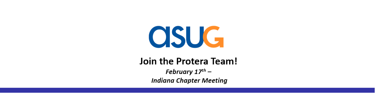 ProteraTech's tweet image. Be sure to join @ProteraTech tomorrow February 17 from 8:30am - 3:30pm @ASUG365 Indiana Chapter meeting @GyanSys #SAPHANA #SAPCloudMigration