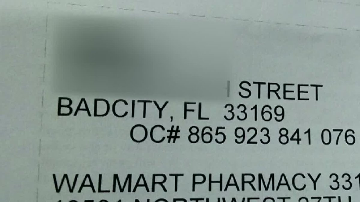 'Bad City, Florida' printed on Miami Gardens Walmart prescription label bit.ly/2kPAj4j https://t.co/wPPZjNeF34