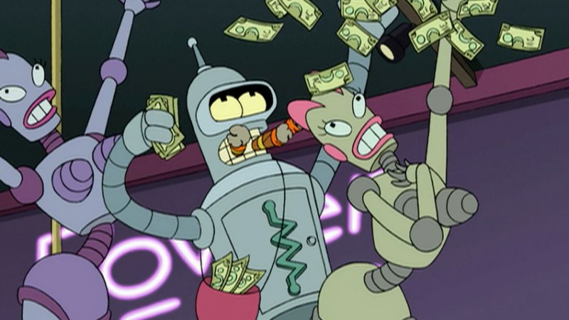 io9 on Twitter: "Futurama's Bender reads Chuck Tingle porn, shiny metal