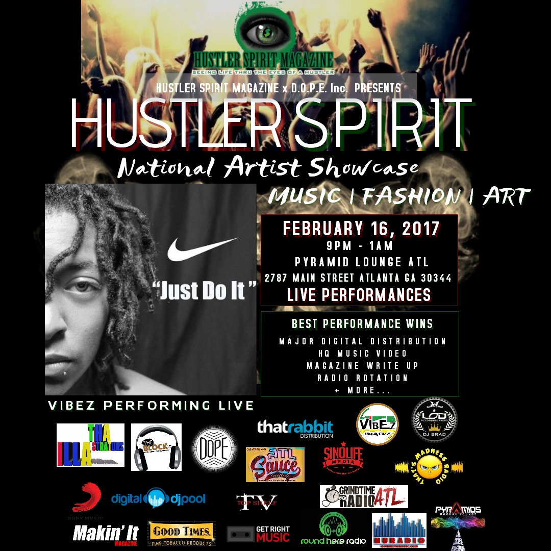 Tonight it goes down!!!
EVENT: 2/16/2017 HUSTLER SPIRIT NATL. ARTISTS SHOWCASE
eventbrite.com/e/hustler-spir…
Register now!