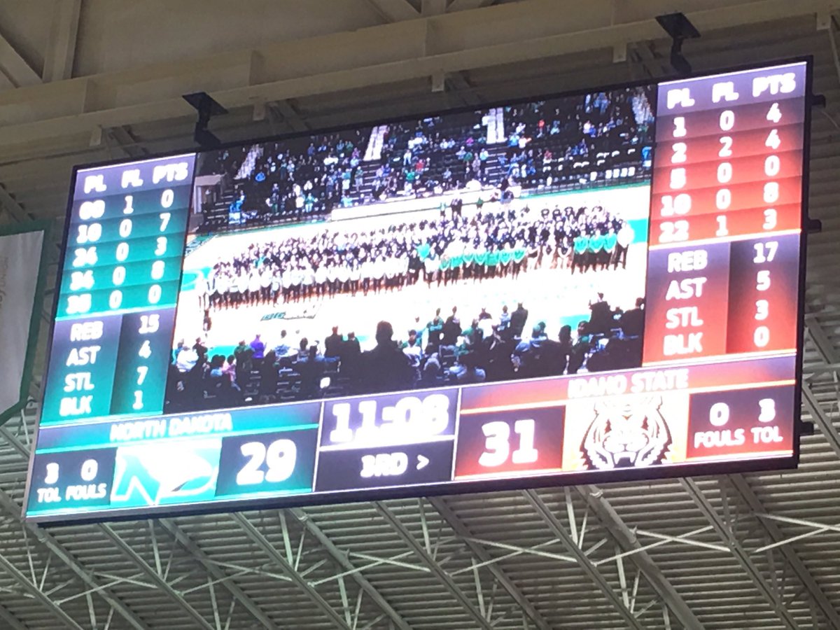 MitchWigness's tweet photo. Picture doesn't do it justice but that's part of 326 UND student-athletes that have earned a spot on the AD Honor Roll. Wow. #UNDproud https://t.co/HxUKvWN7Ms