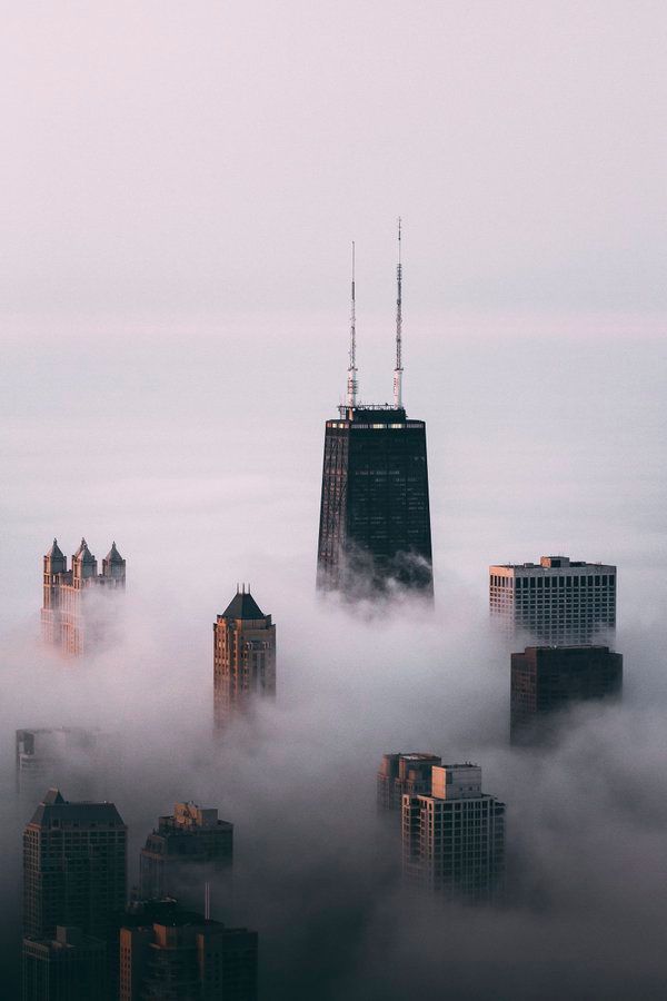 Chicago being swallowed by fog | Photography by ©Michael Salisbury