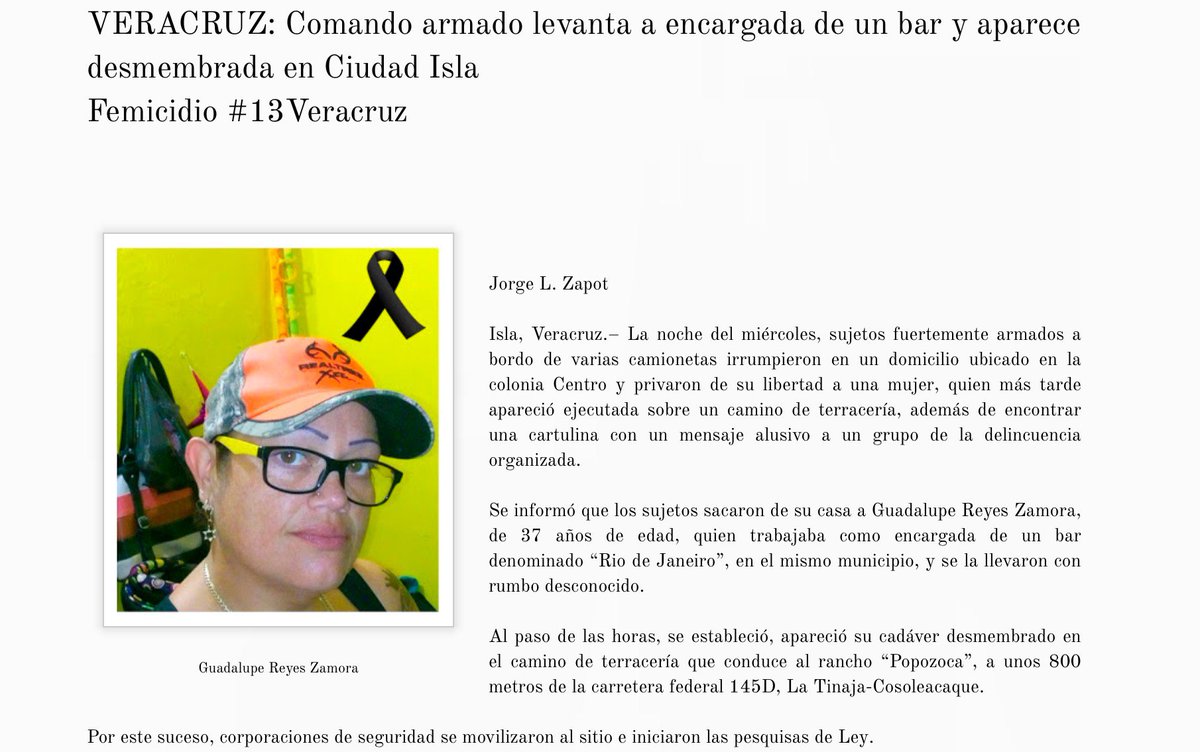Fridaguerrera's tweet photo. FeminicidioEmergenciaNacional 16/02/2017México217  #GuadalupeReyesZamora #13Ver. https://t.co/aTjaCVUFaY @lavivianaleyva @caligulacanela https://t.co/3oZIka1m5v