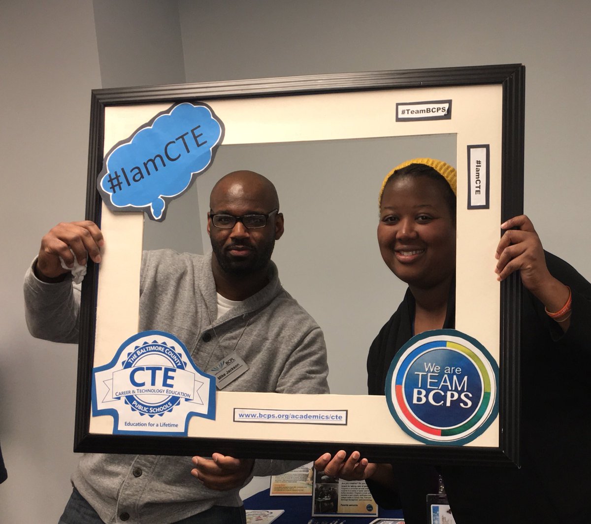 CTE_BaltCoPS's tweet photo. Continuing our partnership with @bcplinfo as Mike &amp; Tia join us for the #BCPSCTE Open House #CTEmonth #ctemonth2017 https://t.co/fdmOKErJNf