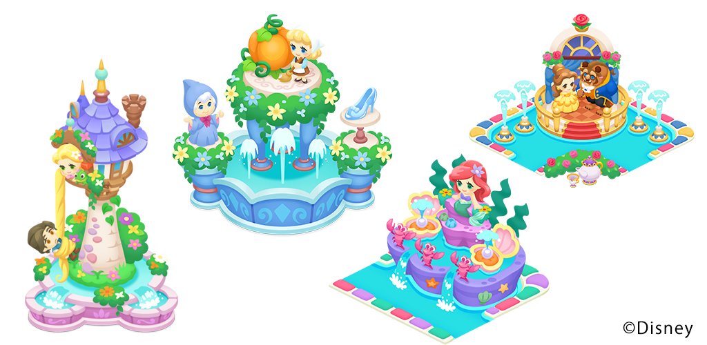 ディズニー Mcドリーム アイランド デコアイテム紹介 人気のプリンセスをモチーフにしたデコアイテムがたくさん登場しているよ 美女と野獣 の ベル に アリエル ラプンツェル などみんなと素敵な水上庭園をつくってみよう ディズニー牧場