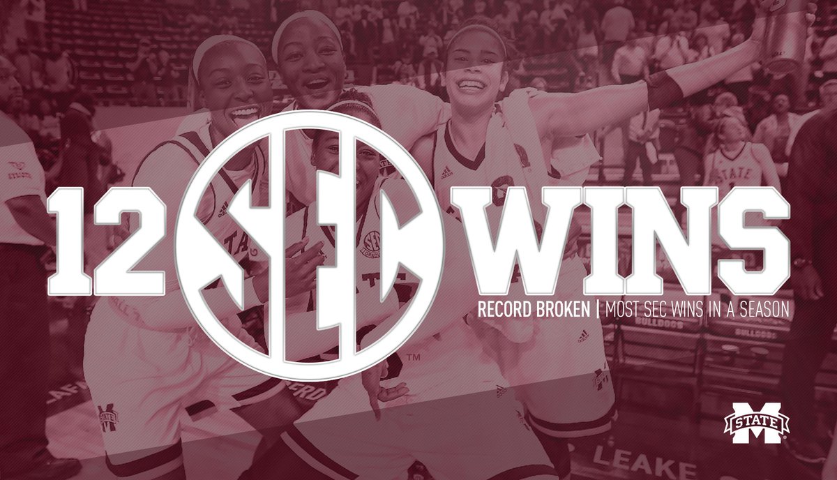 HailStateWBK's tweet photo. ANOTHER BROKEN RECORD! Your No. 3 Bulldogs have recorded the most SEC wins EVER by an MSU squad! #HailState https://t.co/jMMs1O8des
