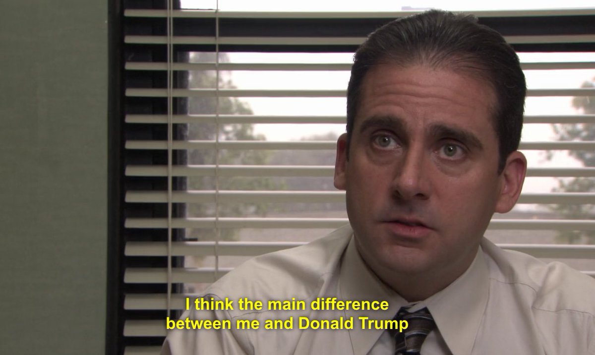 contextfreetv's tweet photo. #MichaelScott tells it like it is about @realDonaldTrump. #truthbombs #TheOffice #scotttruths #TrumpPressConference #TrumpPresser #Trump 1/2 https://t.co/r69cvmJQQf