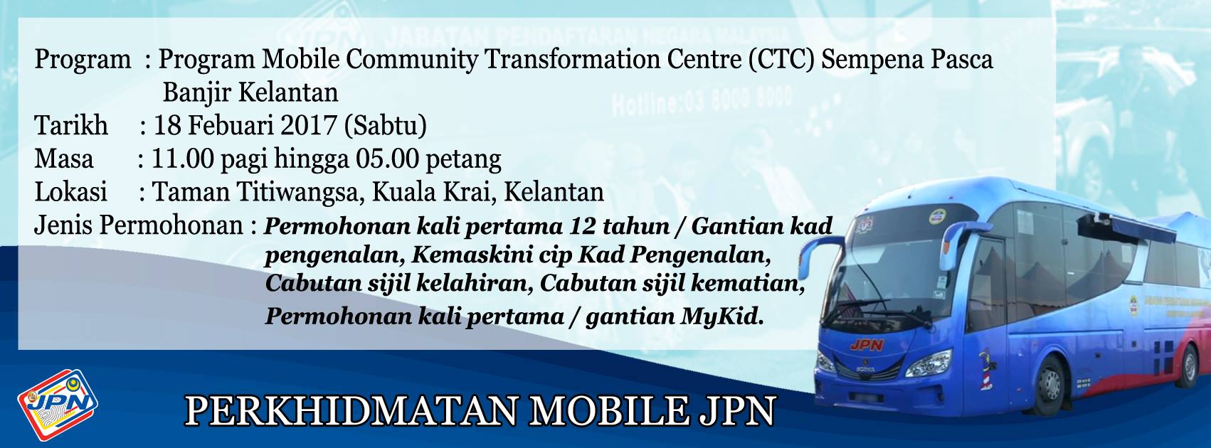 Jpn Malaysia On Twitter Program Mobile Bas Jpn Di Taman Titiwangsa Kuala Krai Kelantan Esok 18 Februari 2017 Sabtu