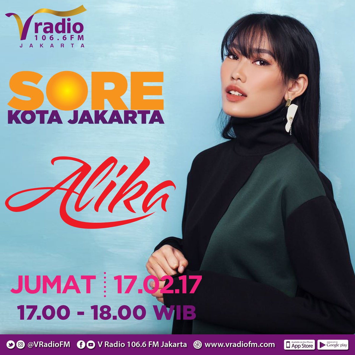 Nanti sore #SKJ1066 akan kedatangan <a href="/alikaislamadina/">K. Alika Islamadina</a> nih Vlisteners