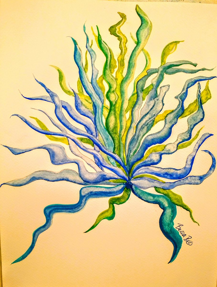 BeccaButler3's tweet photo. #222of365 #kelp? #blownglass? #witchesmop? #coral? # sculpture #paintingquickieaday #muralsbybeccacom #wallart #21617 https://t.co/FIvODbEAJS