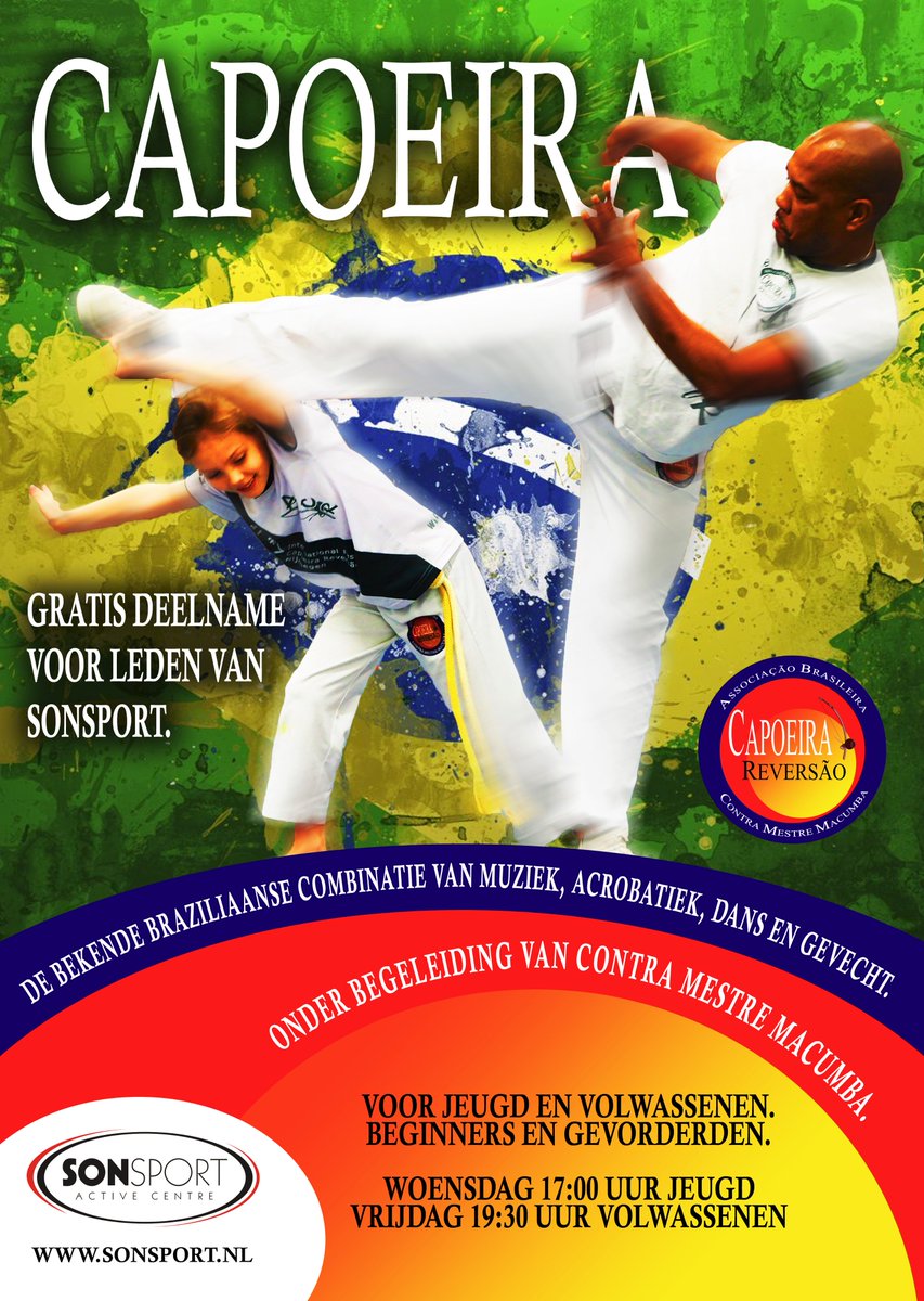 #capoeira #sonsport elke woensdag 17:00 u voor jeugd en vrijdag 19:30 u voor volwassene. #braziliaanse #muziek #acrobatiek #dans #gevecht