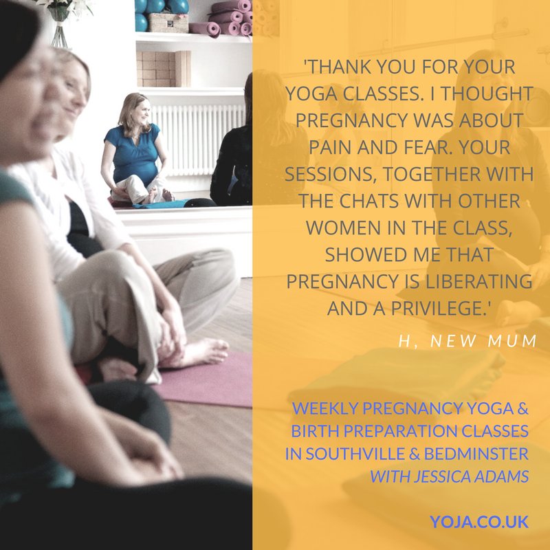 Spaces available in pregnancy yoga &amp; birth prep classes in Southville &amp; Bedminster. Two beautiful circles of women yoja.co.uk/pregnancyyogab…