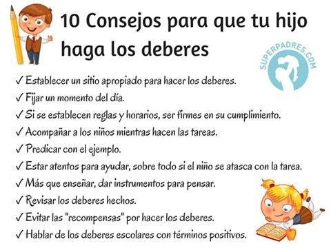 10 simples consejos para que tu hijo haga los #deberes vía <a href="/Superpadres/">Superpadres</a>