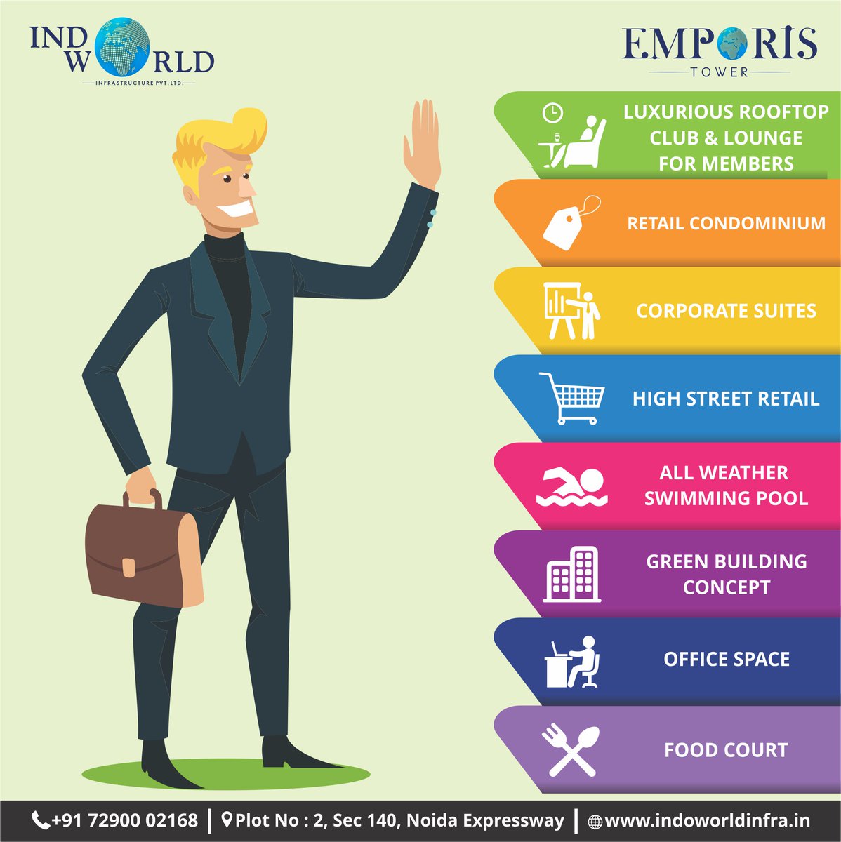 IndoWorld7's tweet photo. #emporis #indoworld #realestate #bestdeal #realtor #arjunkapoor #commercial #investment #returns #property #noida #officespace #worldclass https://t.co/JZfKPFHixt