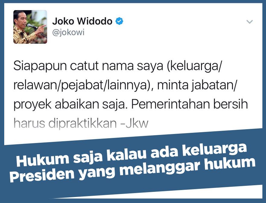 [Screenshot kicauan Presiden RI, Jokowi.]