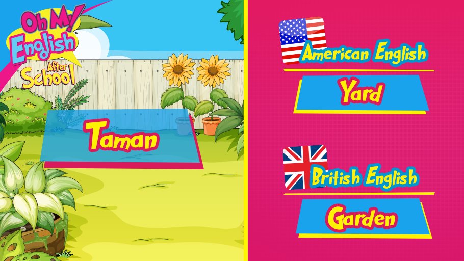 Oh rupanya taman mempunyai penggunaan ayat yang berbeza di Amerika dan Britain. Jom RT! #OhMyEnglish #LearnEnglish