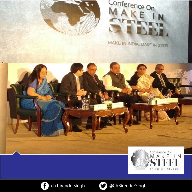 ChBirenderSingh's tweet photo. Attending the Make In Steel conference in New Delhi. https://t.co/QOKoJAlEdw