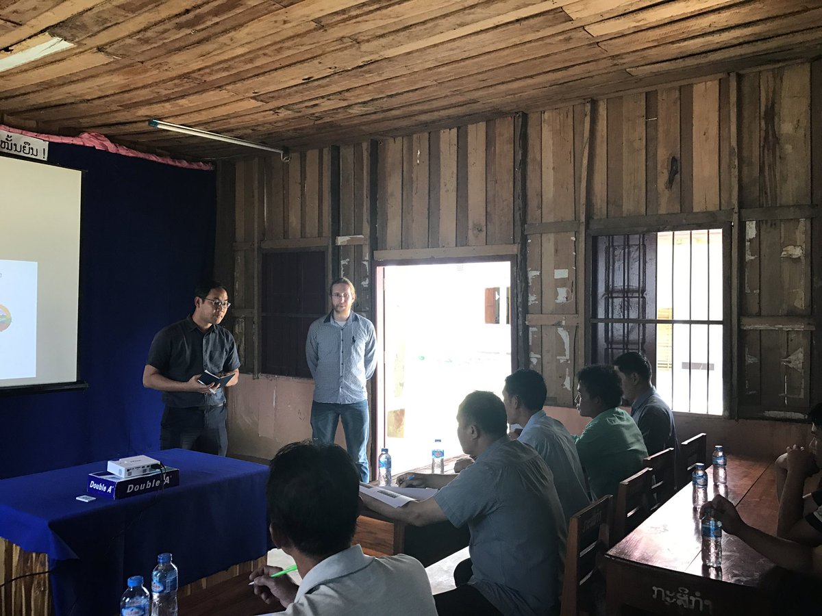 Mobile4D's tweet photo. First district training in Nong Khiaw by @mobile4D students and @capacity_lab team. Using #ICT4D to report locust.@UniBremenForsch https://t.co/wjKshnwMkR