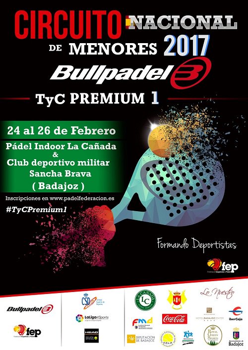 #TyCPremium1 <a href="/bullpadelsport/">Bullpadel</a> Hoy, viernes 17 Febrero 12.00 hrs. cierre inscripción BenjamínF/M y Junior F. ➡️bit.ly/InscripciónTyC…