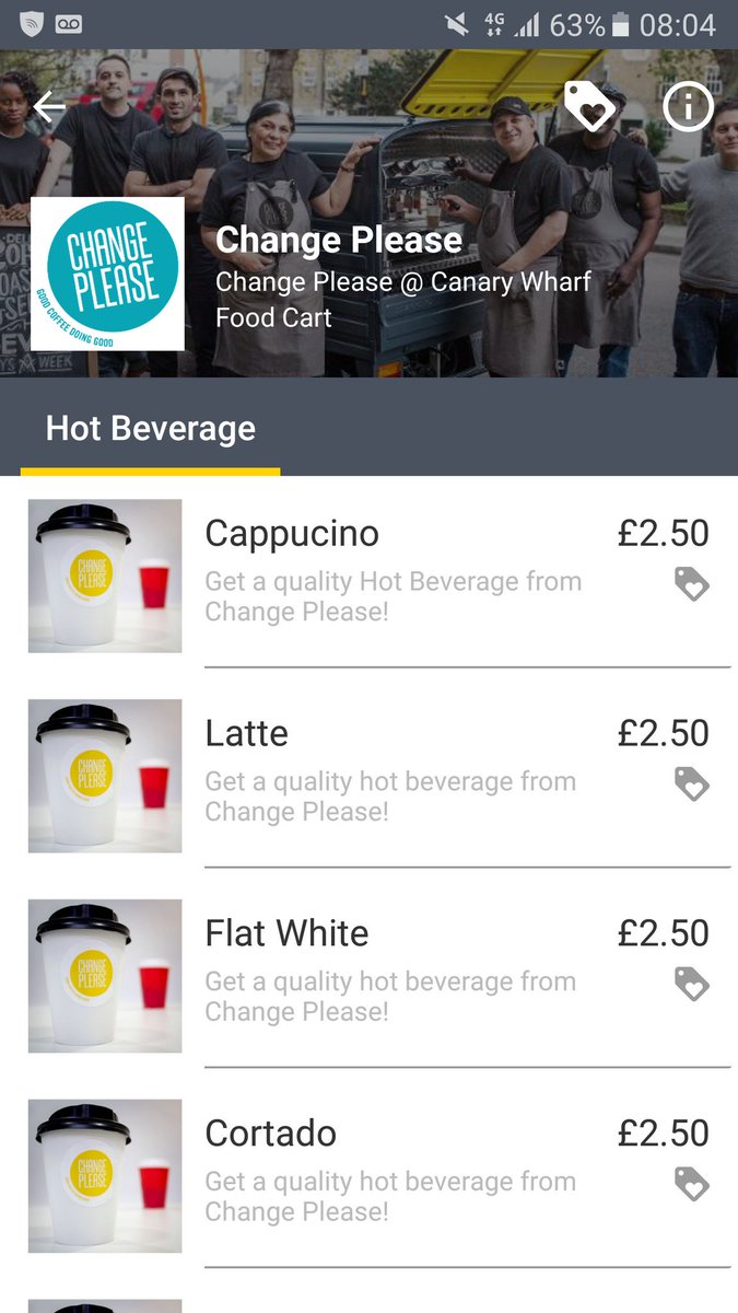 JenMacrae's tweet image. Pretty excited to see @ChangePlease in #Qkr Time to change my morning #coffee habit to do good whilst waking up #CanaryWharf