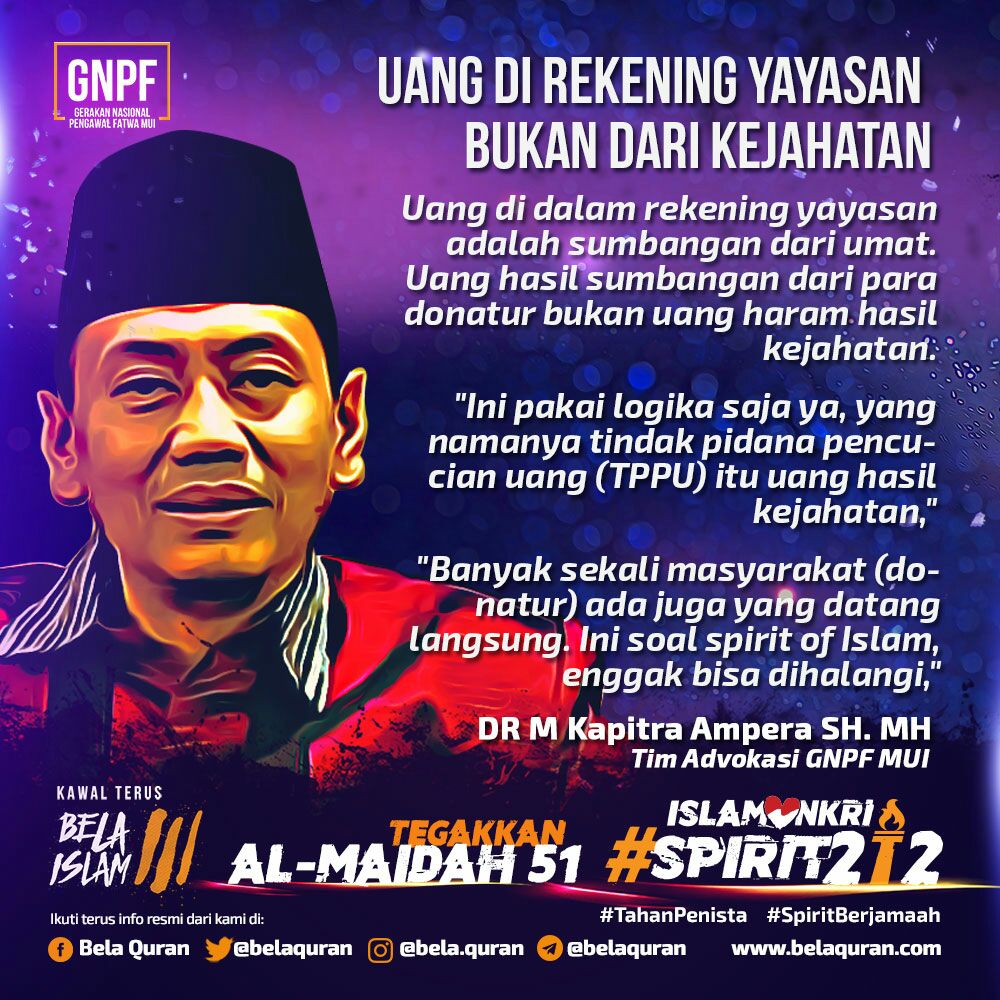 Ayo ingat mati Pak Kapolri dan Kabareskrim.
Dengan kriminalkan Donasi GNPF MUI anda berarti mengkriminalkan seluruh umat Islam. Ingat dosa!