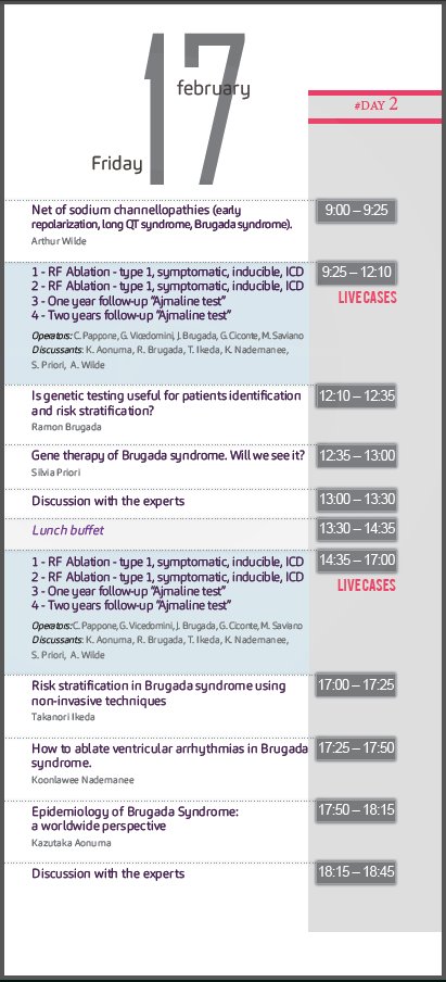 The second day of the World Summit On Brugada Syndrome Ablation. Browse the program here: goo.gl/rox6b6 #BrugadaAblation