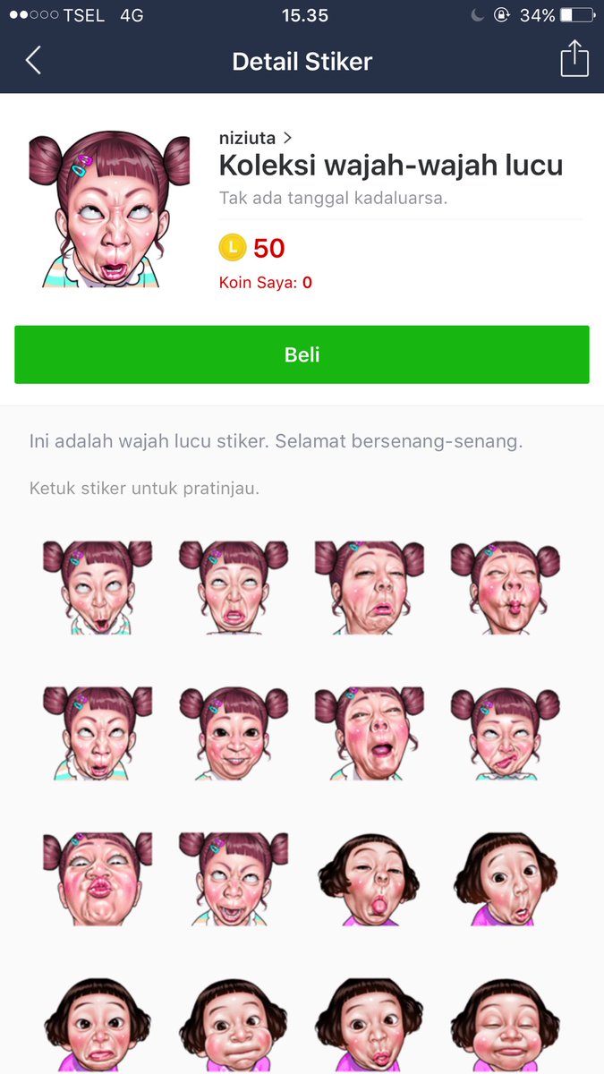 Koleksi Stiker Wajah Wajah Lucu Line Fullstiker