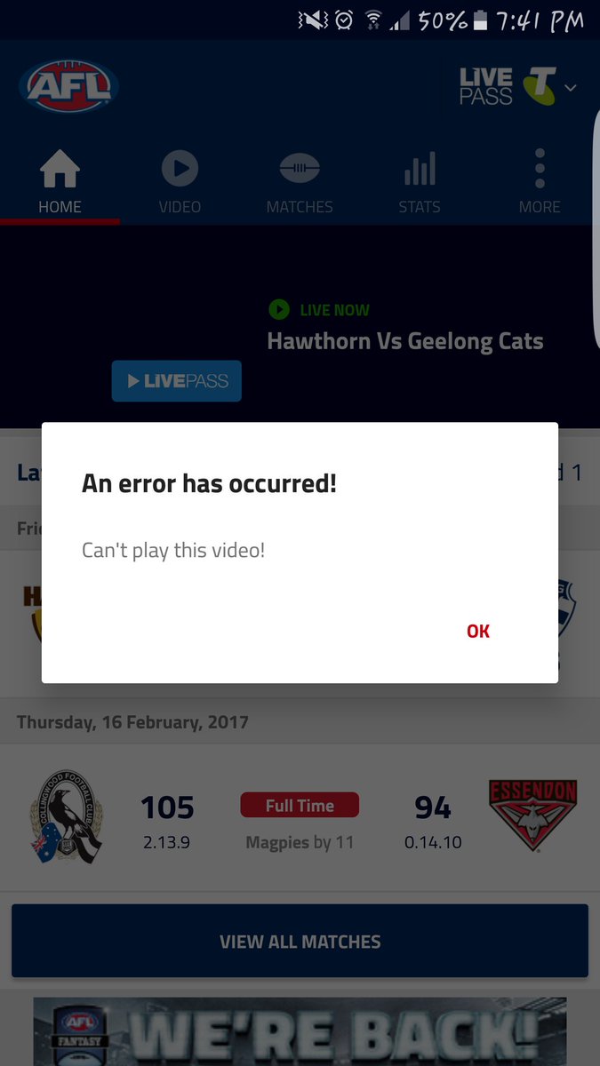 neavo24's tweet photo. @AFL @mmmhotbreakfast this is the other issue why can no one help with answers paid up customer and can't view #nothappy #aflapp #NoGood https://t.co/XwbYLJs3fN