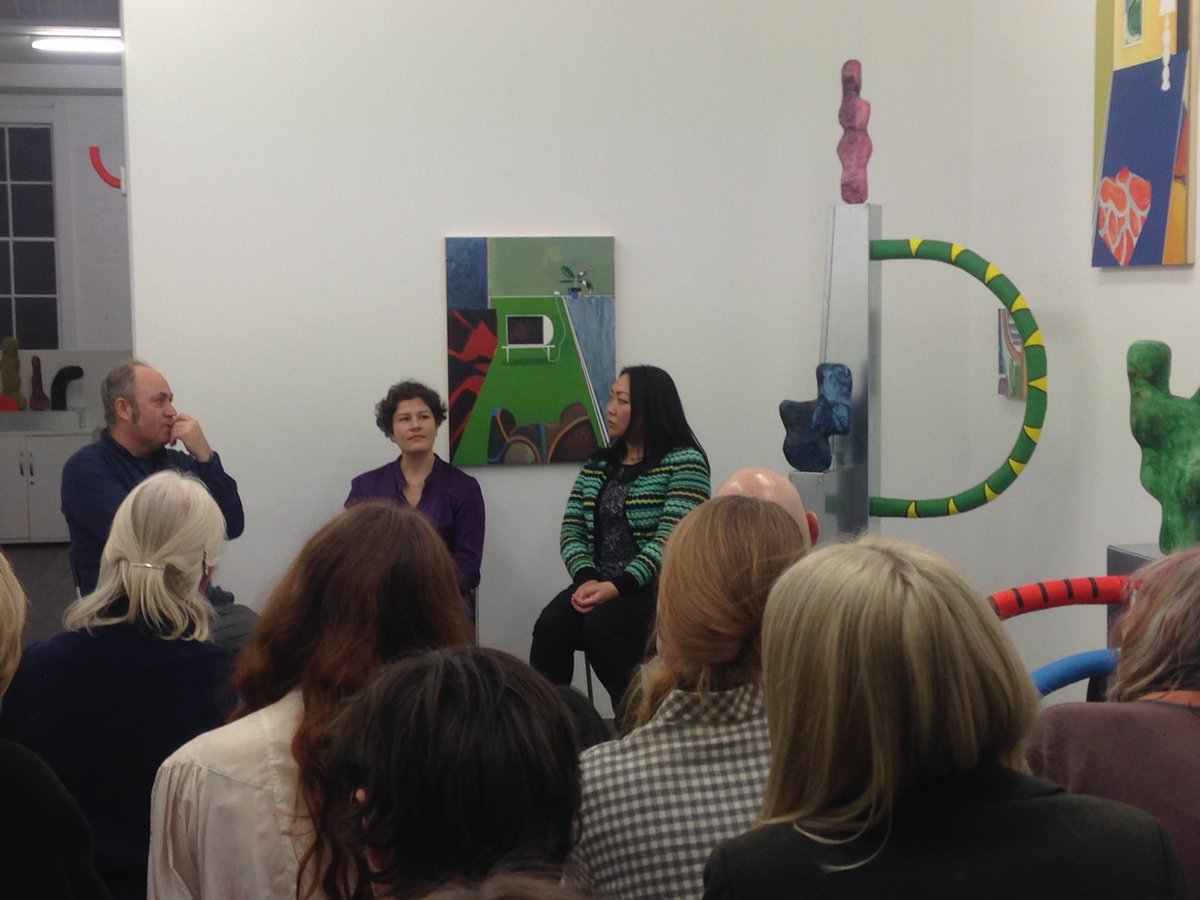 EvyJokhova's tweet image. Last night @_letrangere fantastic talk w/ @EMDeWachter &amp;amp;artists @karensculpture @davidbenwhite about their show. Go see it! On until 11 Mar