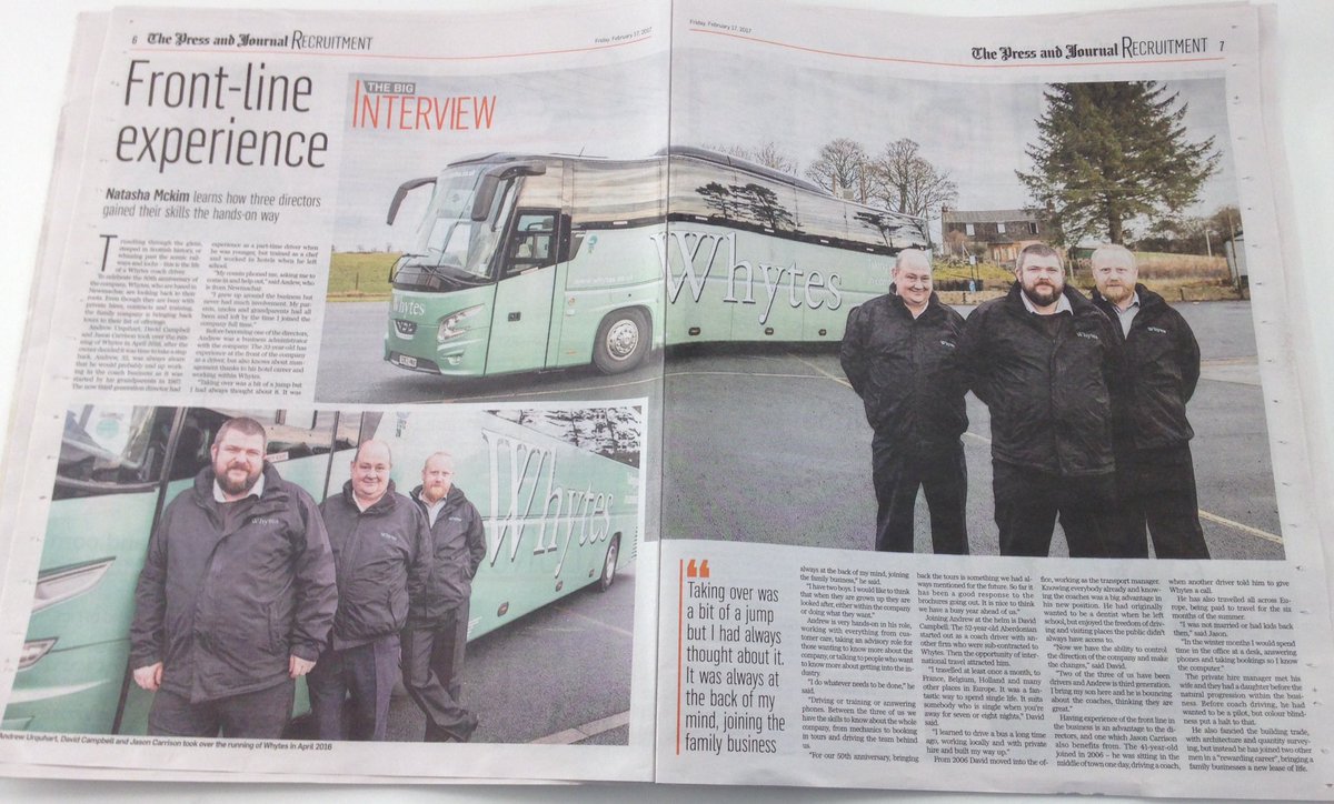 CitrusMixTalks's tweet photo. Fab coverage for our client Whytes Coaches in the @pressjournal's Recruitment supplement today - Check it out! https://t.co/xrgeBmdnDR