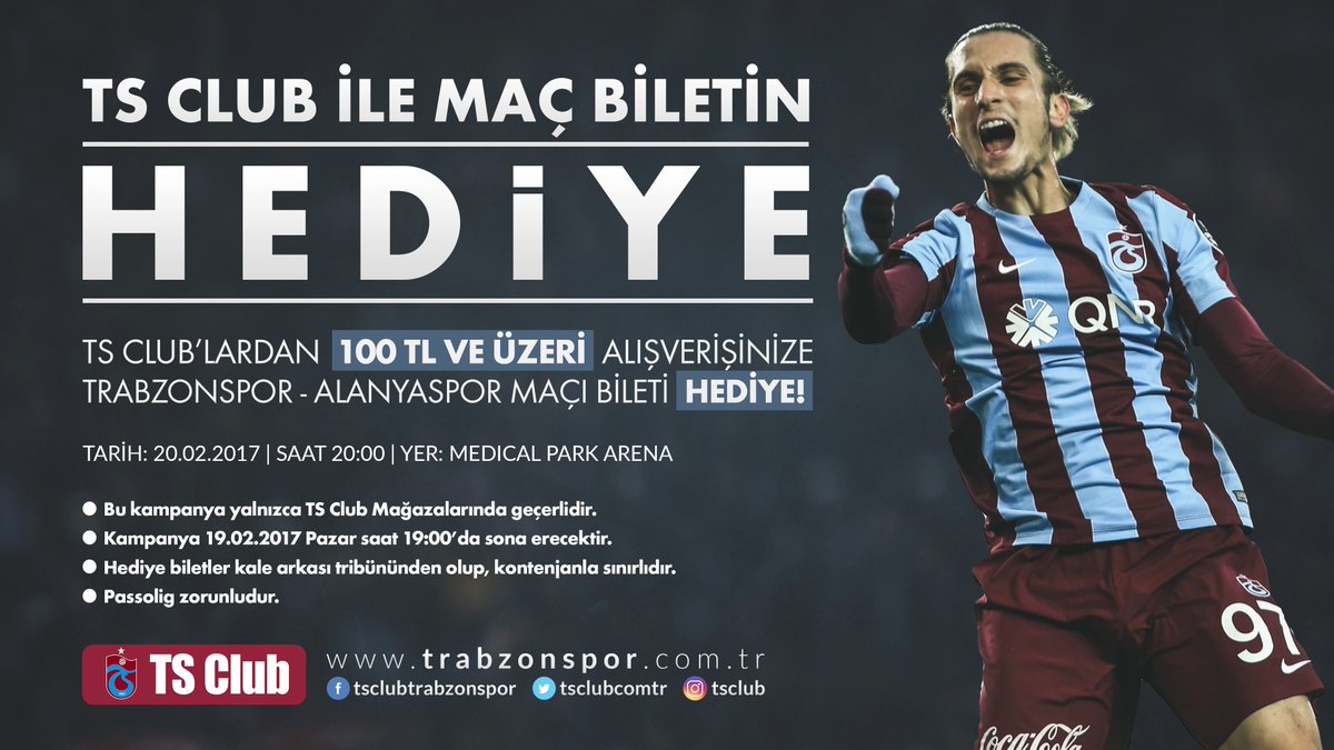 Trabzonspor's tweet photo. TS Club ile maç biletin hediye! #TsClub #Trabzonspor #TakımınınYanındaOl https://t.co/kq8xwDoGIZ
