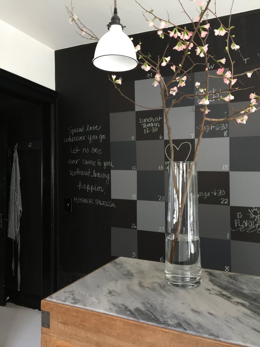 Checkerboard Calendar Wall inspired by <a href="/MS_Living/">Ms. Living Life with Purpose</a> &amp; <a href="/SmallAcorns/">Small Acorns</a> and delivered by my husband!  Thanks Brent Diamond #chalkboardwall