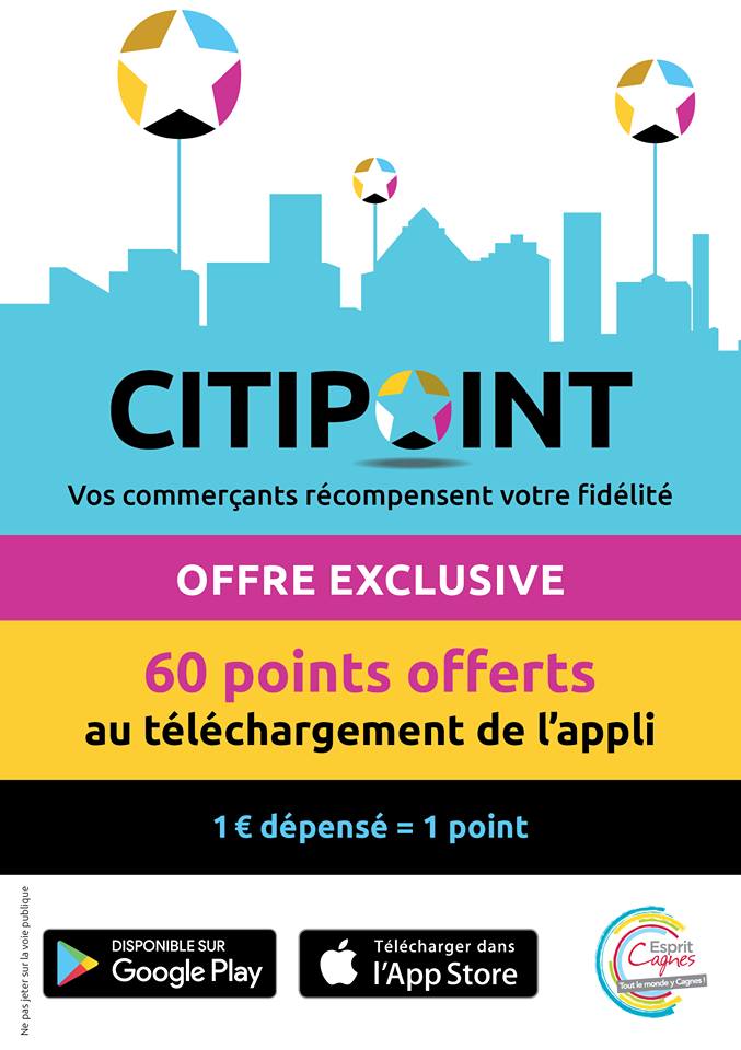 CitiPointApp's tweet photo. Lancement de #Citipoint a #Cagnes sur Mer, 60 point offert au téléchargement de l'appli #espritcagnes @CCIcotedazur @Ecobiz06 @VilledeCagnes https://t.co/GQBQtafKPc