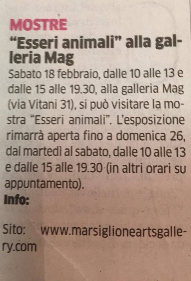 MAGcomo's tweet photo. Su La Provincia di Como, "Esseri Animali" #MAG #Como #art #comoeventi https://t.co/ulvPXwY93i