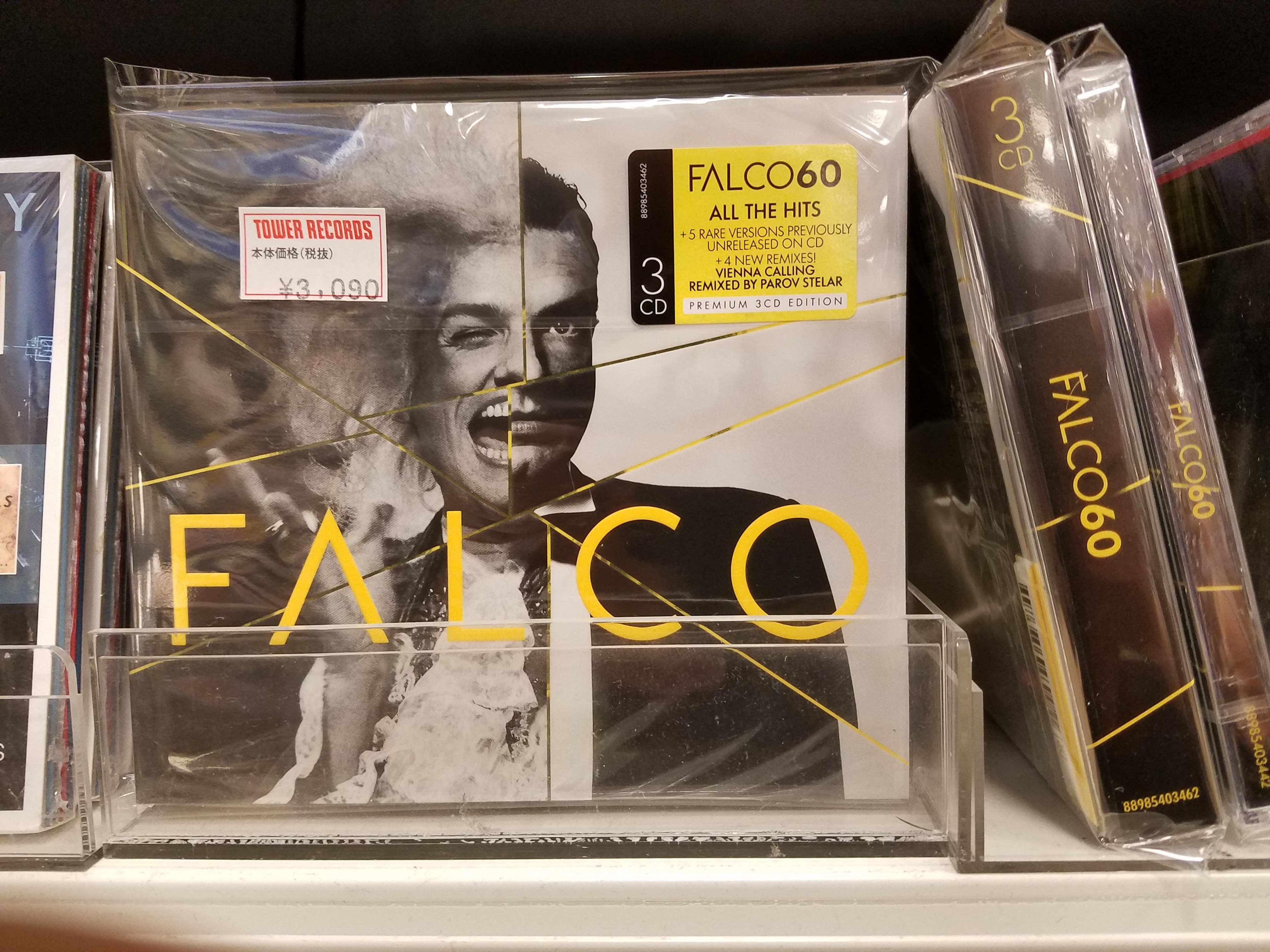 タワーレコード新宿店 9f エイティーズ 大好評9f80 S企画 今回紹介するのは本日入荷した ロック ミー アマデウス でお馴染みの Falco ファルコ 生誕60周年記念ベスト 代表曲をcd2枚に纏めた通常盤に加え レア トラック15曲を加えた限定