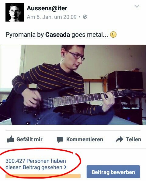 Aussen_Saiter's tweet photo. Many thanks for +300K views on Facebook...! :) #aussensaiter #cascada #pyromania #remix #guitar #guitarist #ibanez #7string #sevenstring https://t.co/dR3JlbE0tp