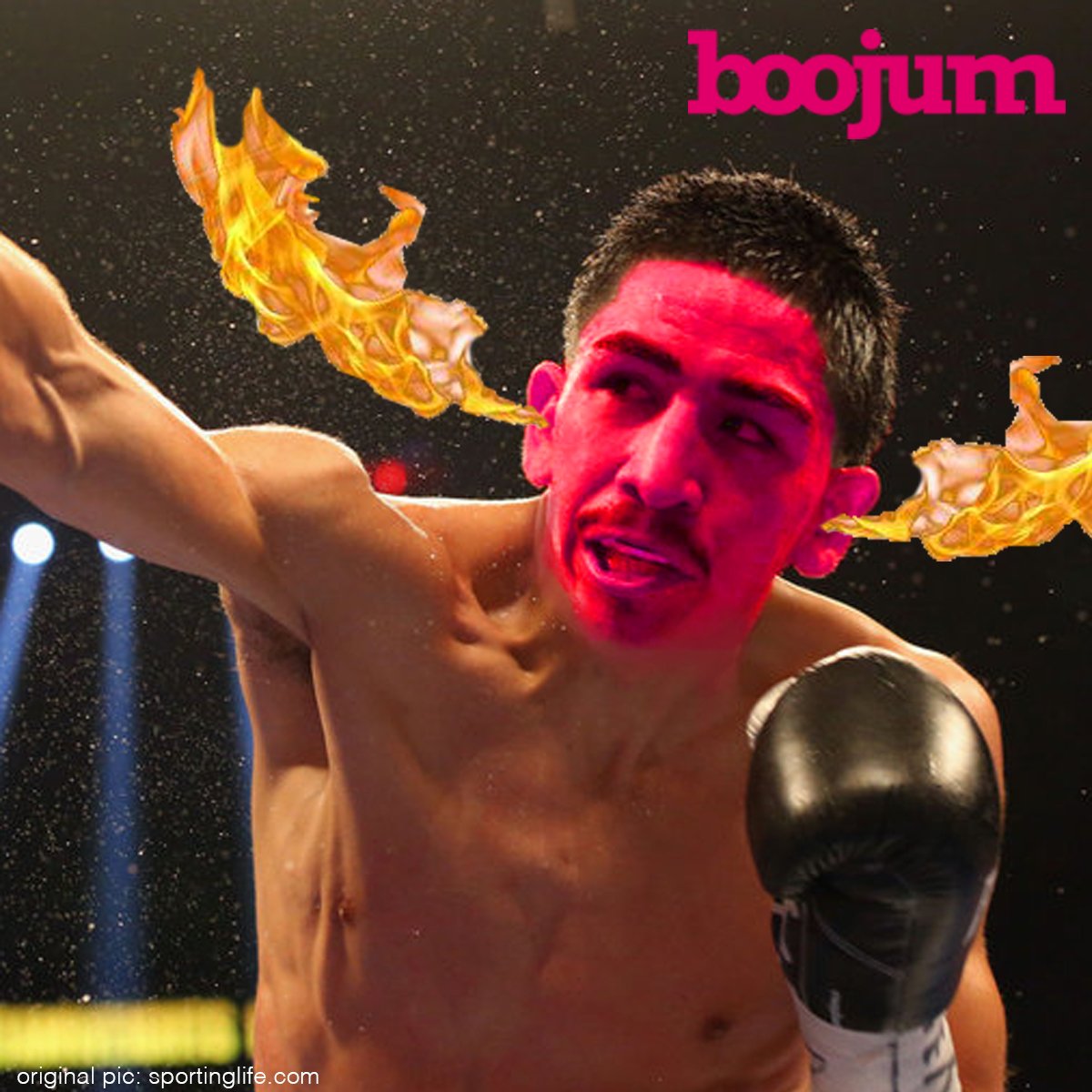 boojummex's tweet photo. @CarlFrampton tells us this @leosantacruz2 fella doesn't wana come to Belfast... Don't be scared son, our Naga isn't that hot, 'mon a head! https://t.co/o2LUBTwjk8