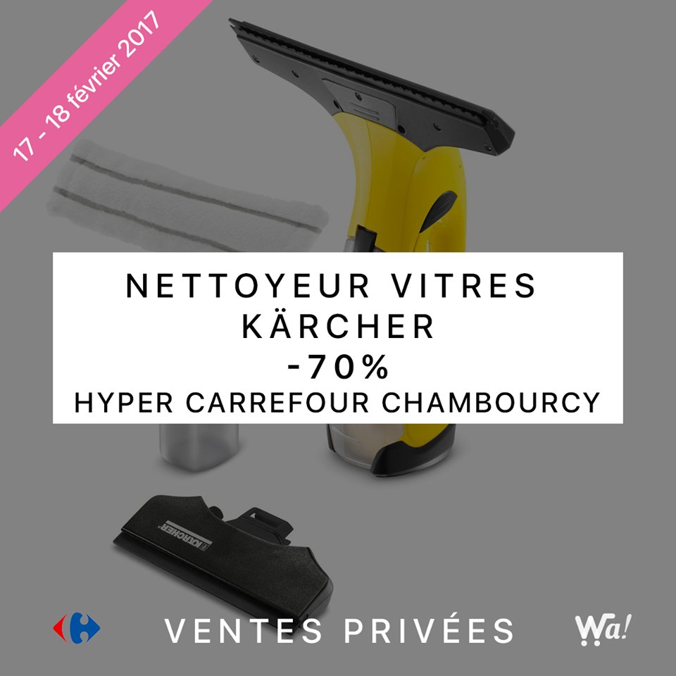 AppliWa's tweet photo. Le CC #Carrefour de Chambourcy propose le nettoyeur Vitres Kärcher WV2 Plus à 17,97€ seulement. Offre réservée aux users de l'#AppliWa https://t.co/NpJS4knhRZ