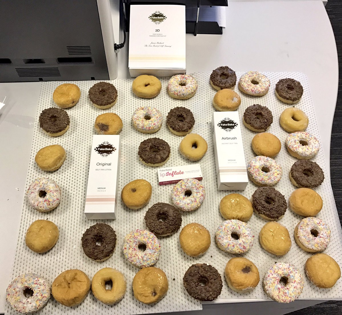 When Fake Bake HQ lose the <a href="/1025Clyde1/">Clyde 1</a> competition - we make our own #DonutWallOfShame 😂🙈