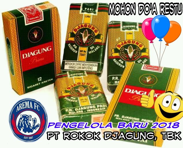 PengelolaAFC'18: PT Rokok Jagung 
CEO @andrewiwanto 
Legal <a href="/diongis/">Diongis™</a> 
Bisnis <a href="/anthong_arema/">#UsutTuntas🎗</a> 
MO <a href="/Hhendraaremania/">Hhendra</a> 
:))