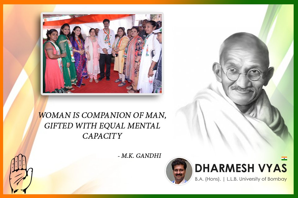 #AdvDharmeshVyas, truly believes in gender equality &amp; believes that society cannot be developed without empowering woman.
#DharmeshForWard87