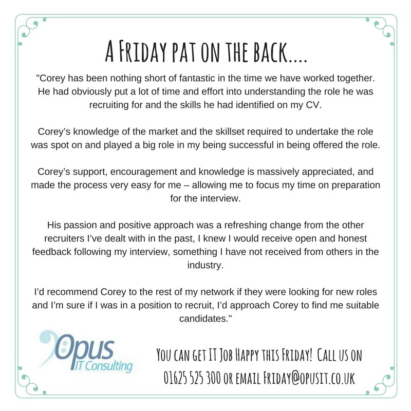TiltRecruitment's tweet photo. This makes our day!  #lovelyfeedback #happycandidate #opusit #itjobs #digitaljobs #itrecruitment #Cheshire #loverecruitment #FridayFeeling https://t.co/A3fNDe3d89