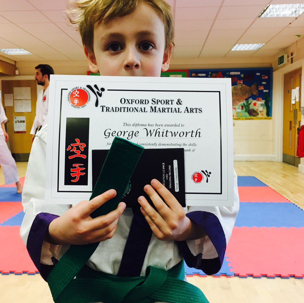 roxanneselby's tweet photo. Very proud of George who gained his green belt with distinction #ostma #karate https://t.co/uH2TbNxINI