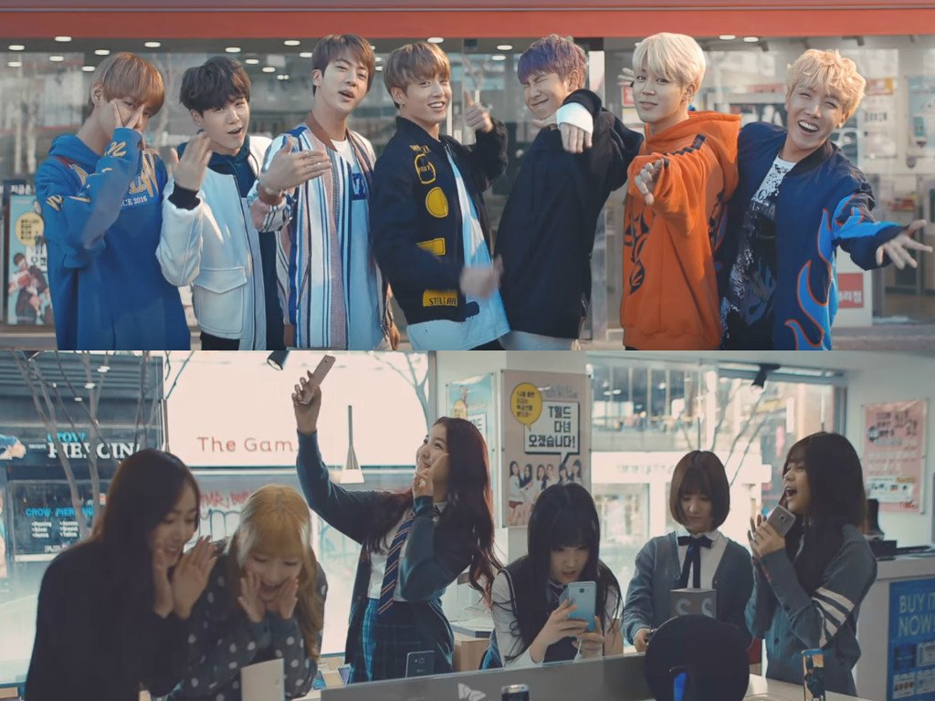 soompi's tweet photo. WATCH: #BTS And #GFRIEND Get Students Running For SK Telecom https://t.co/Cnb4SU3fcd https://t.co/Q6Q8DmGWYB