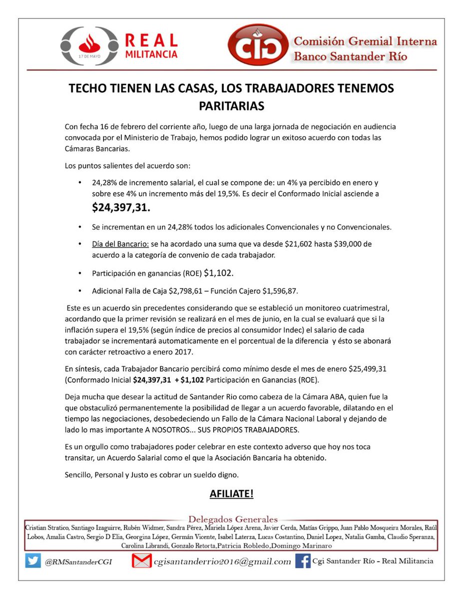 RMSantanderCGI's tweet photo. TECHO TIENEN LAS CASAS, LOS TRABAJADORES TENEMOS PARITARIAS https://t.co/DB1BgoVTU6