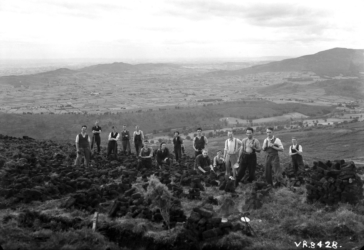 Turf Cutting on Annaverna circa 1940 via <a href="/NLIreland/">National Library of Ireland</a> facebook.com/carlingfordire…