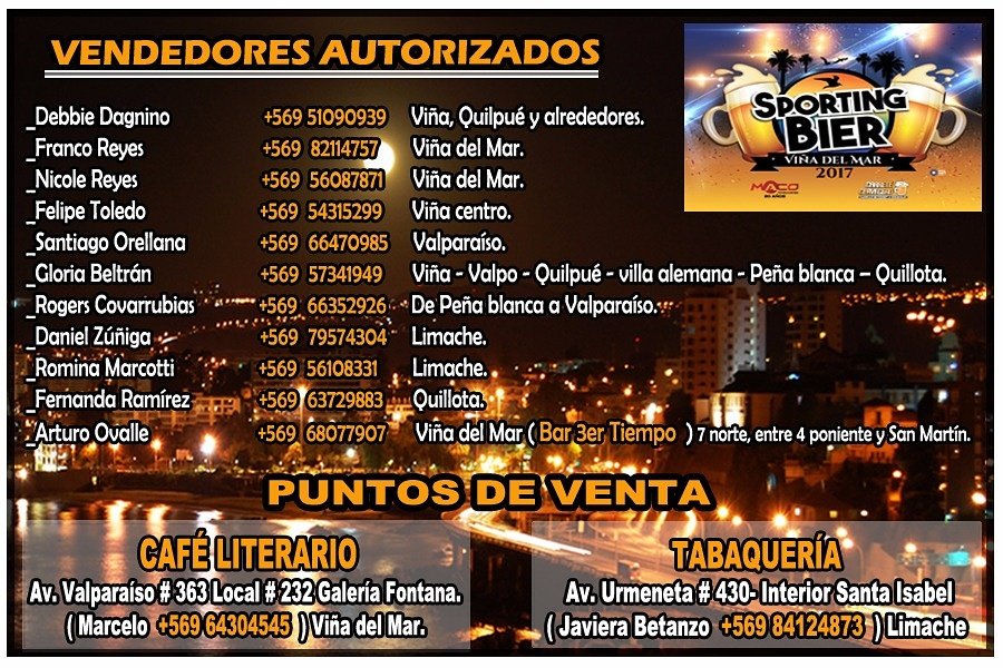 SportingBier's tweet image. HOY ÚLTIMO DÍA DE PREVENTA a $5.000 !!

Contacte al vendedor autorizado de su sector y asegure su entrada!! ✌😎🍺